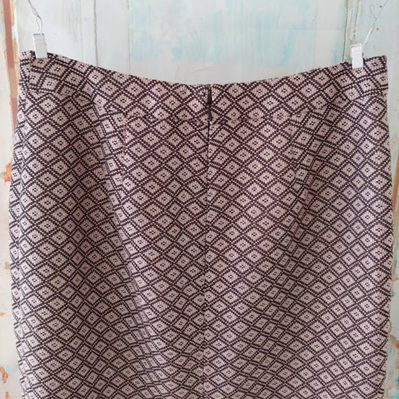 Halogen lined textured faux pocket zipper back pencil skirt/OP/soft rose & black - Picture 6 of 8